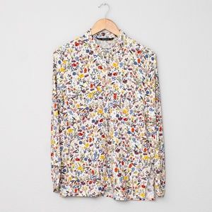 Zara Basic Women’s All Over Floral Print Button Up